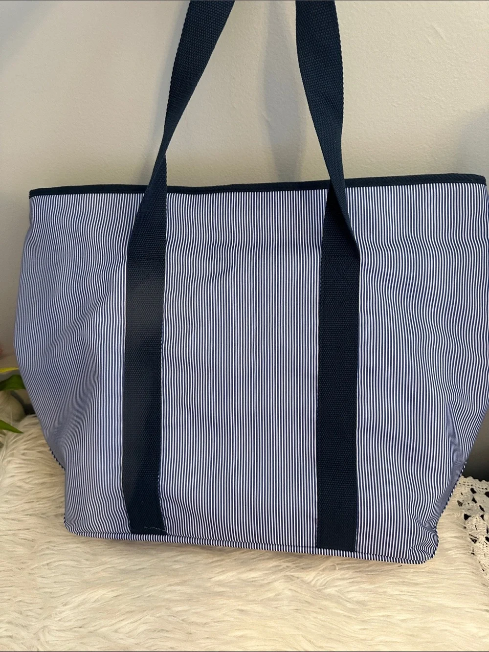 Nwt Kate spade blue stripe cooler tote bag